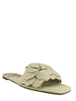 VALENTINO Flower Applique Flat Sandals Size 8.5