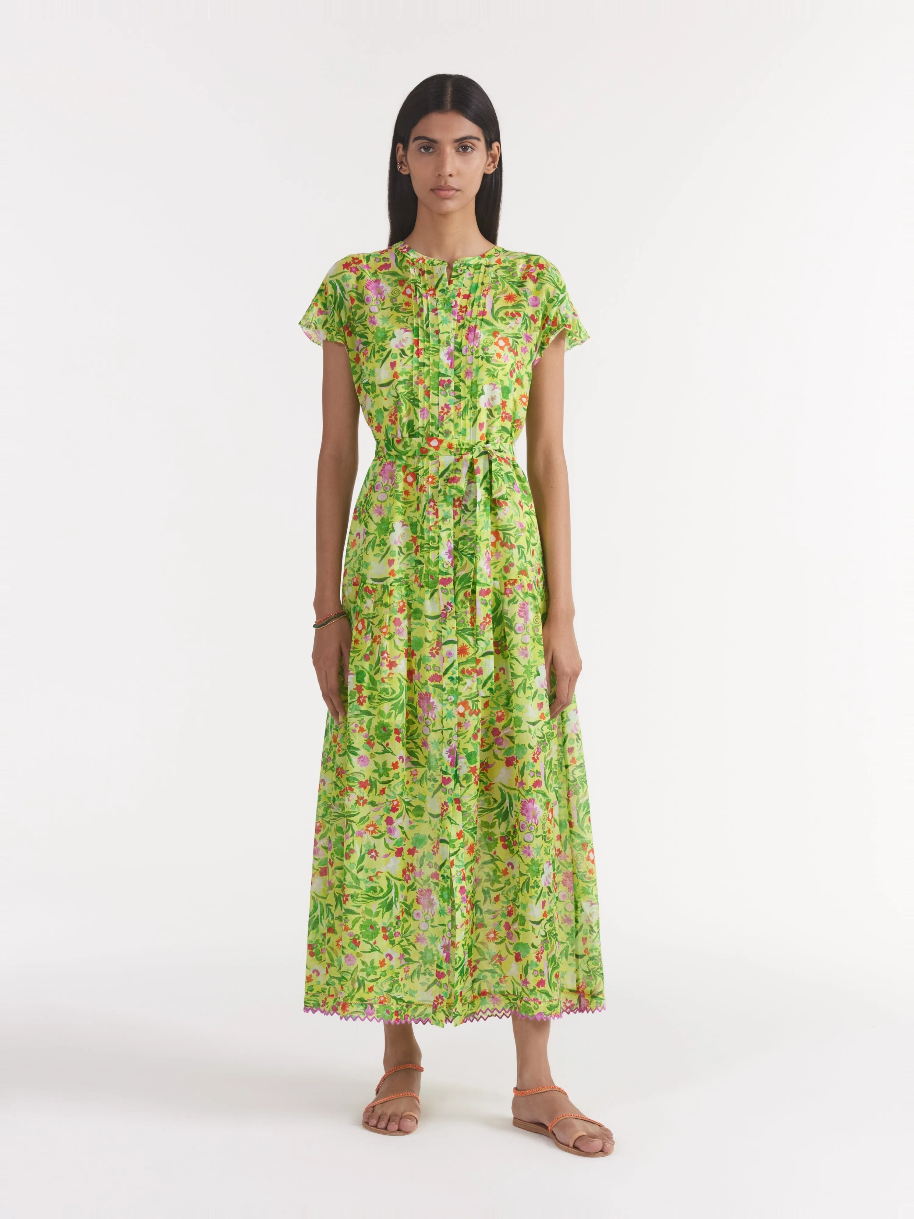 Bettie B Dress in Bouquet Lime