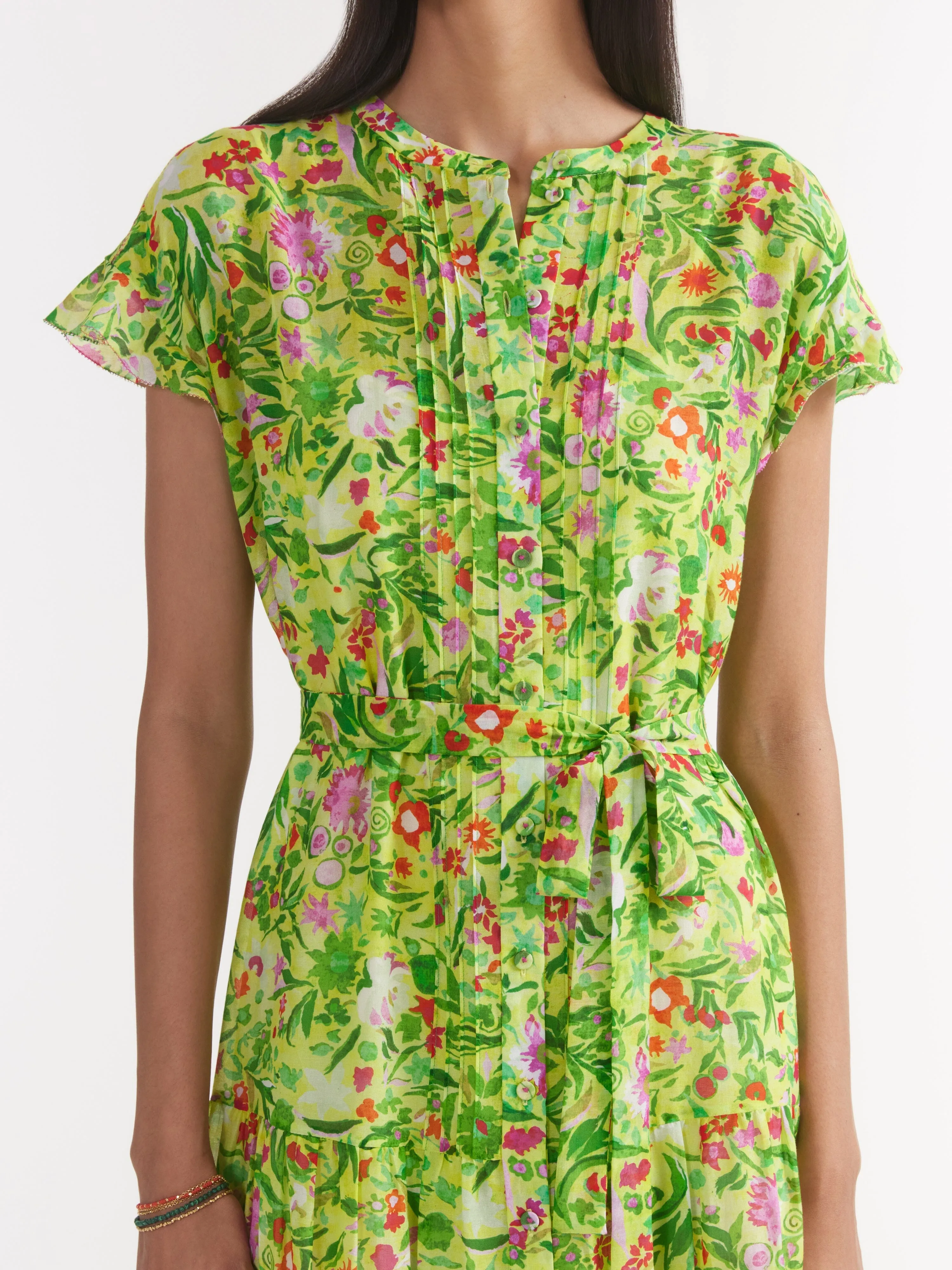 Bettie B Dress in Bouquet Lime