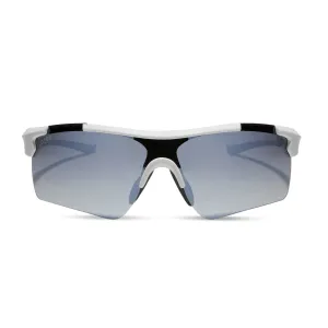 BLITZ - MATTE WHITE   GREY GRADIENT W/ SILVER FLASH   POLARIZED SUNGLASSES