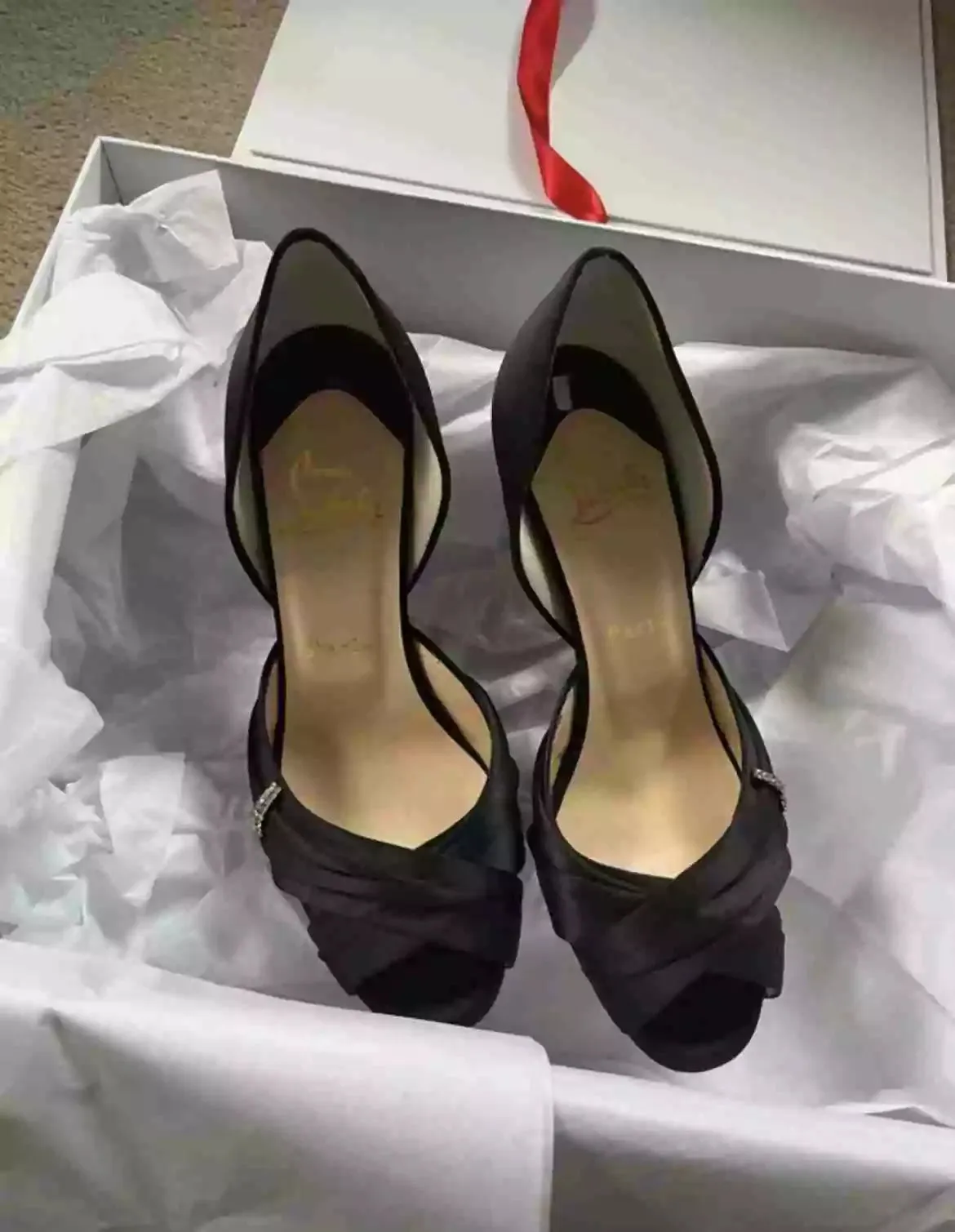 Christian Louboutin Tres Oprah 85 Black Sandals 36