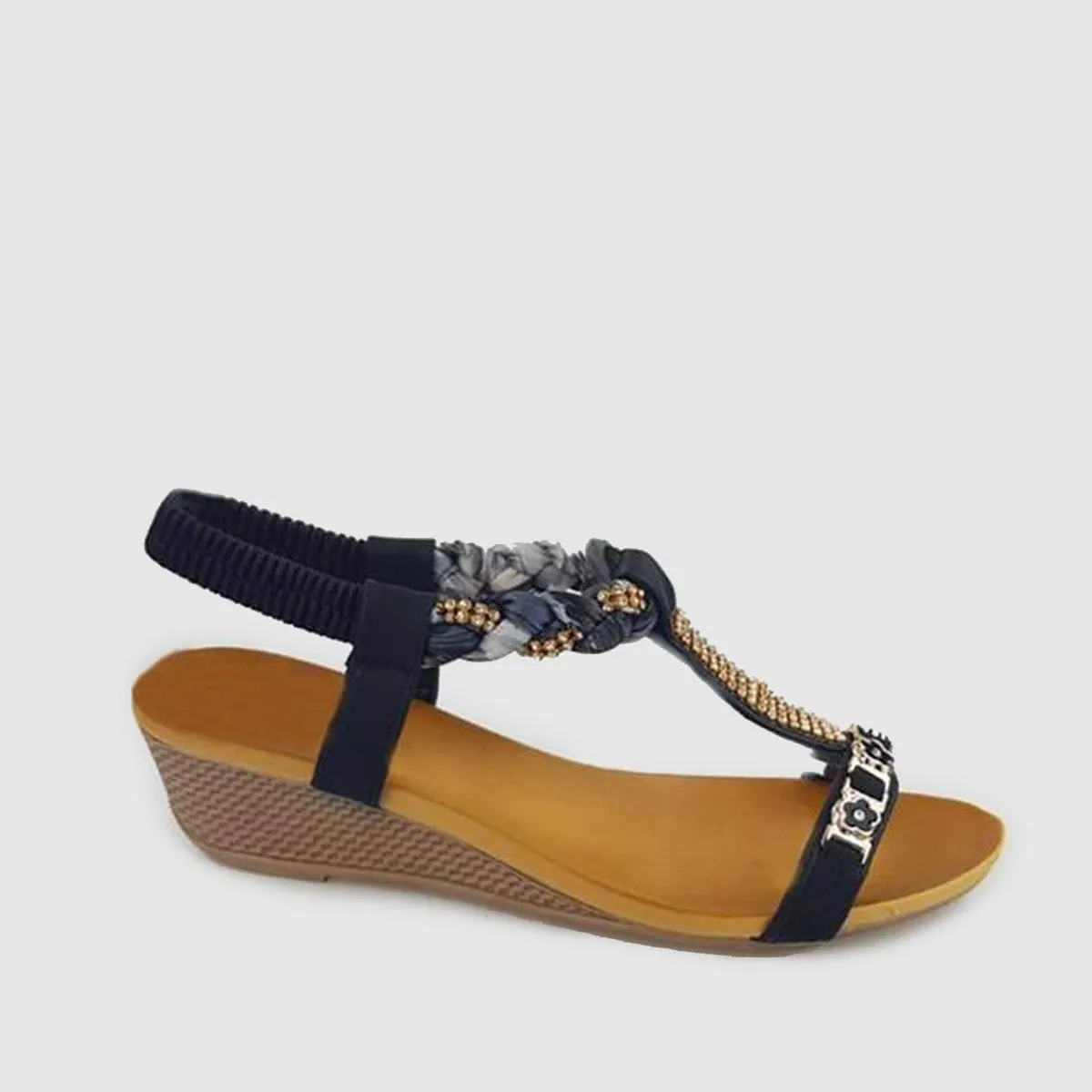 Dharma Diamante And Ribbon Open Toe Ankle Strap Sandal