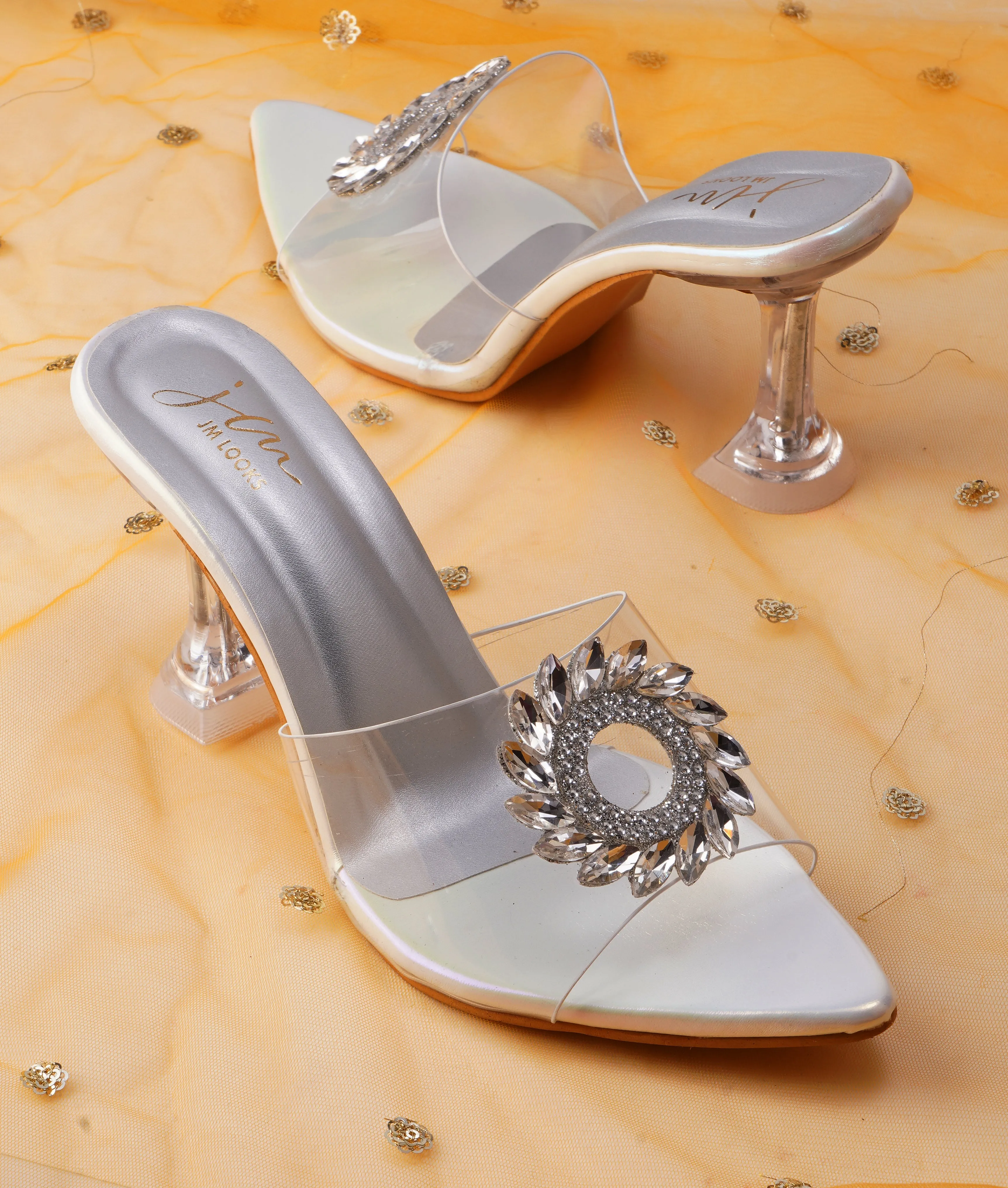 Embellished Kitten Heeled Sandals