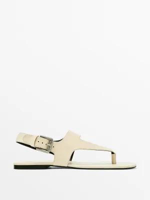 Flat leather sandals