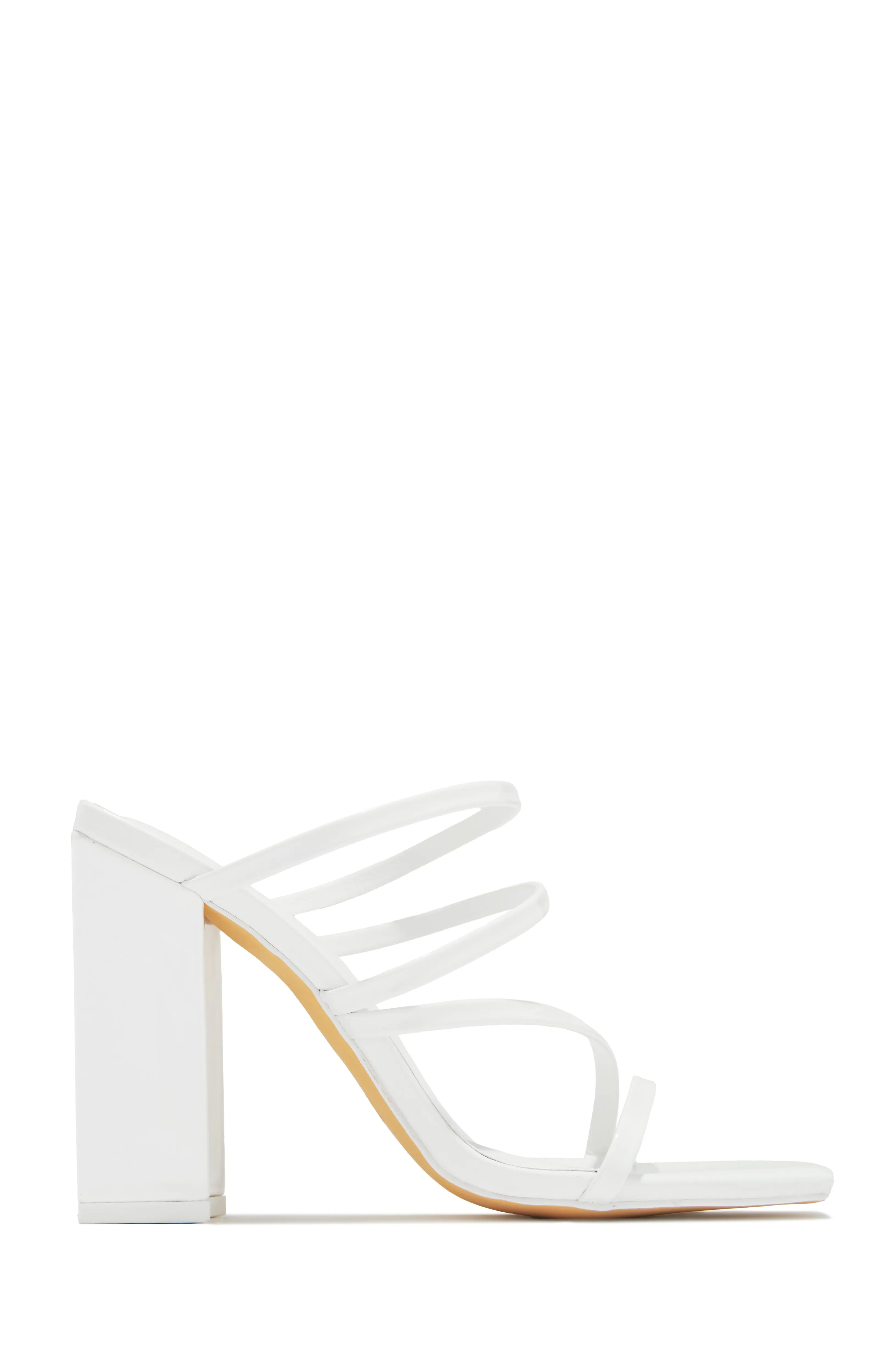 Jaziel Block Heel Mules - White