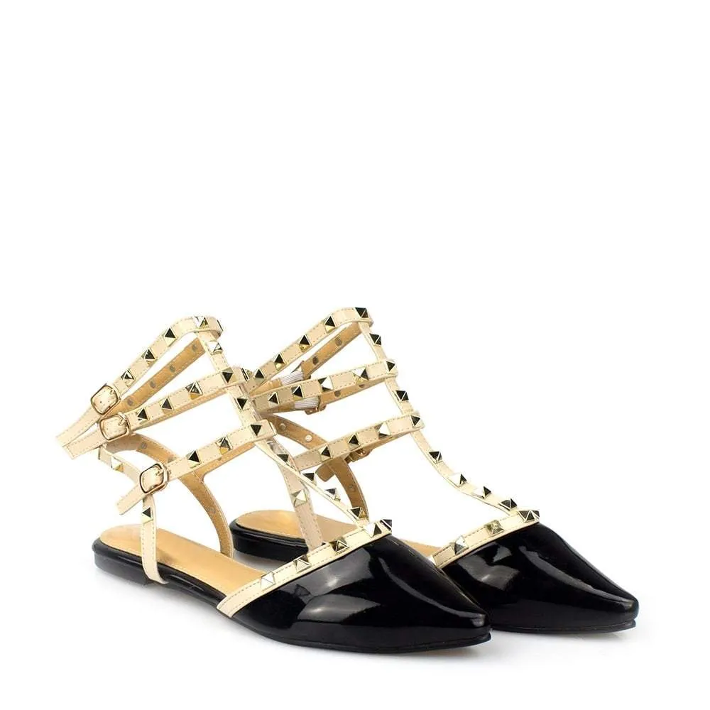 Jina Rockstud Flat Pointy Sandal