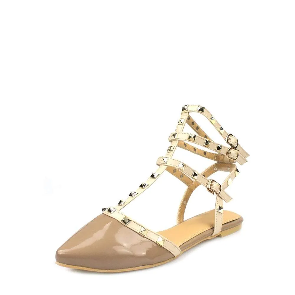 Jina Rockstud Flat Pointy Sandal