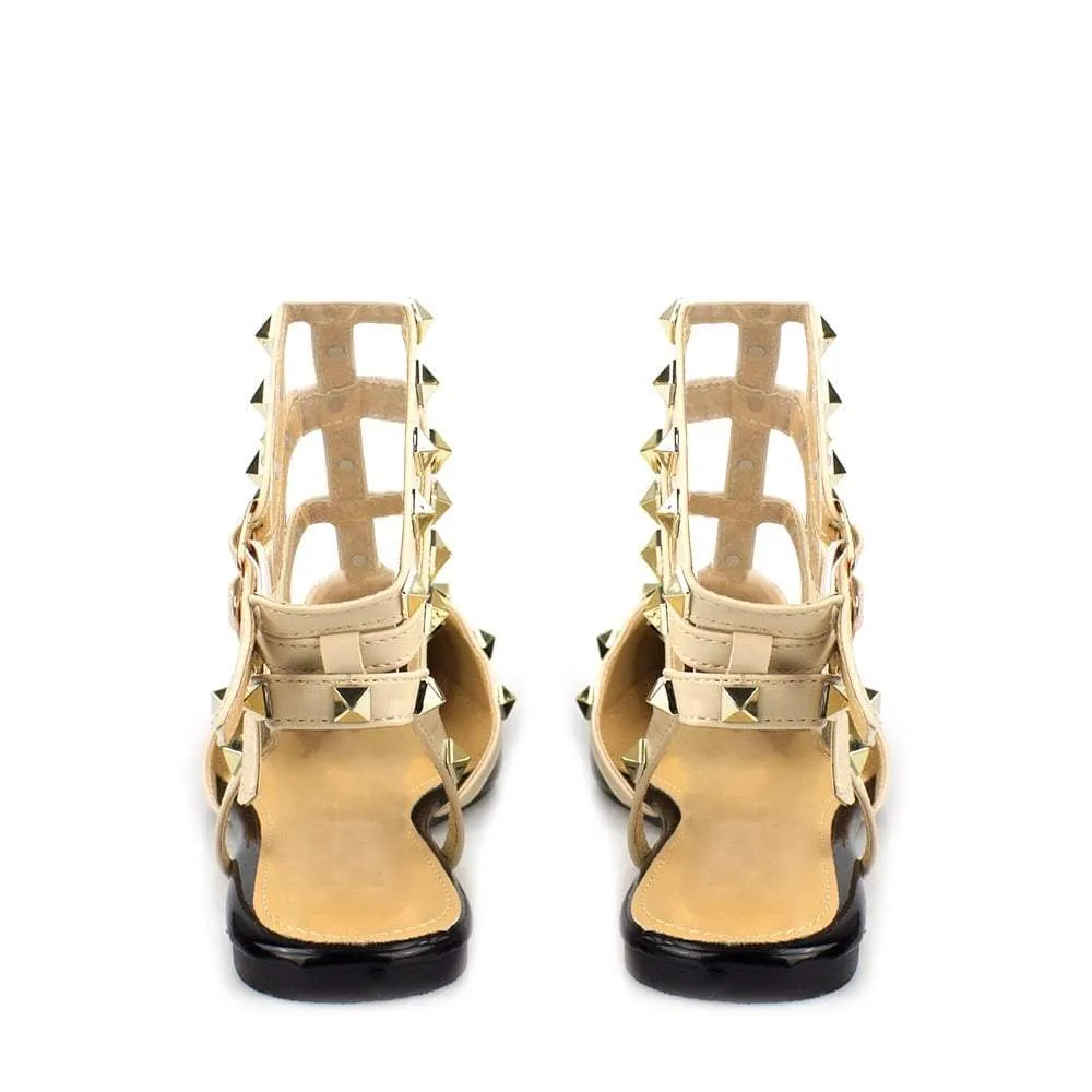 Jina Rockstud Flat Pointy Sandal