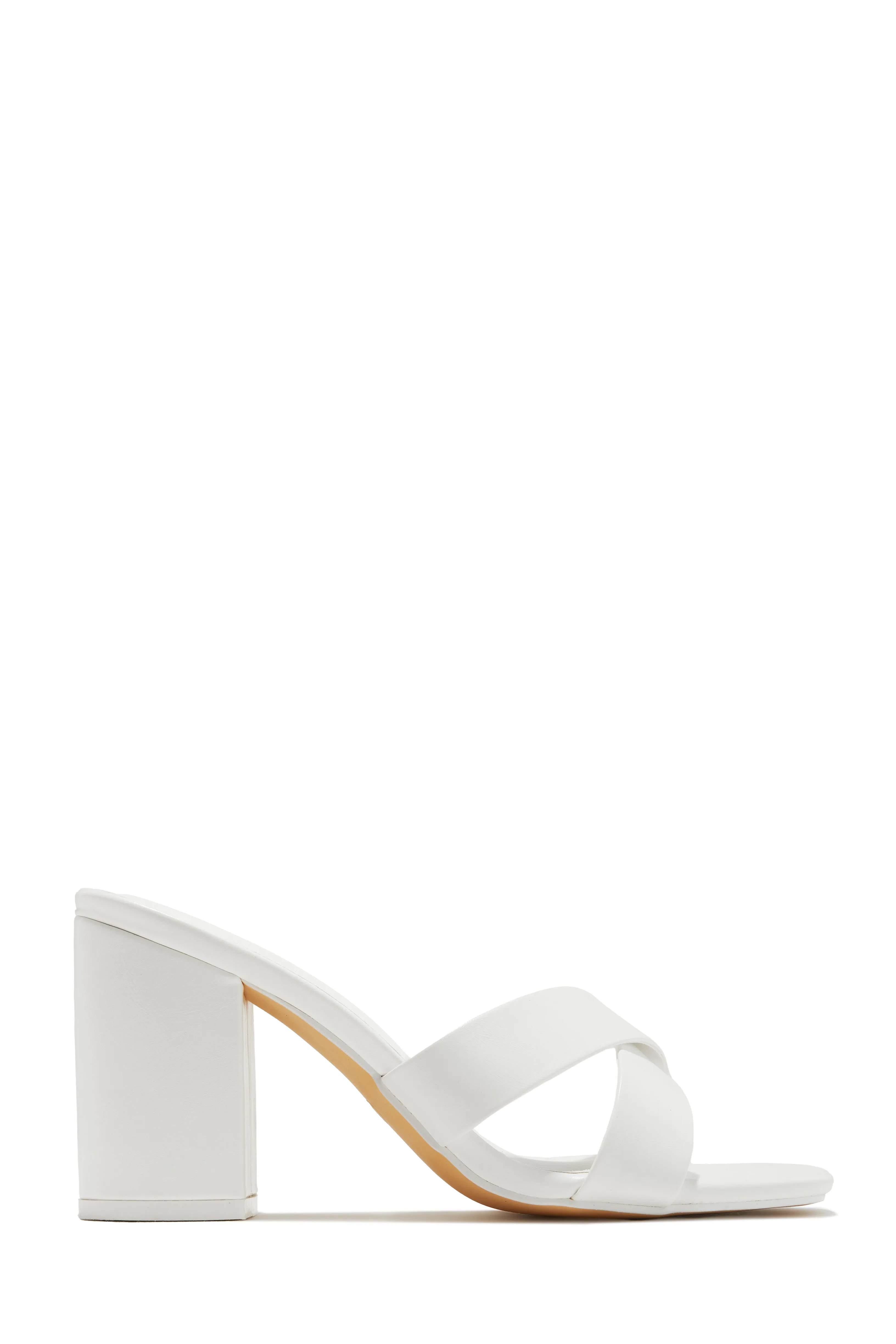 Joana Block Mid Heel Mules - White