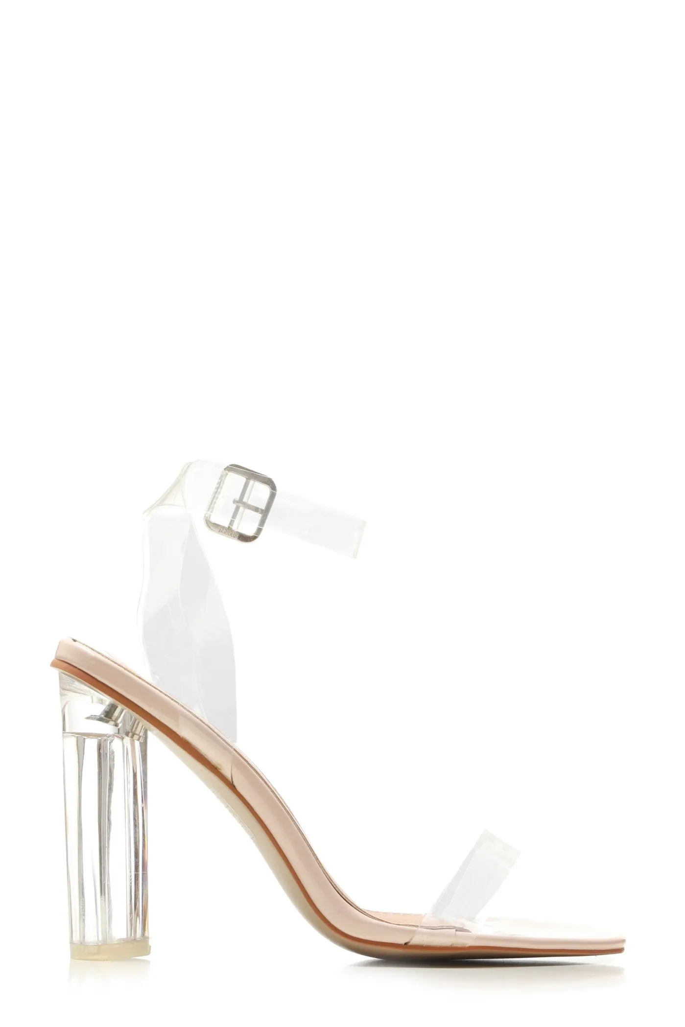 Mahila block heel clear strap sandal