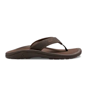 OKUKAI MNS OHANA LEATHER WATERPROOF FLIP FLOP DARK JAVA REY