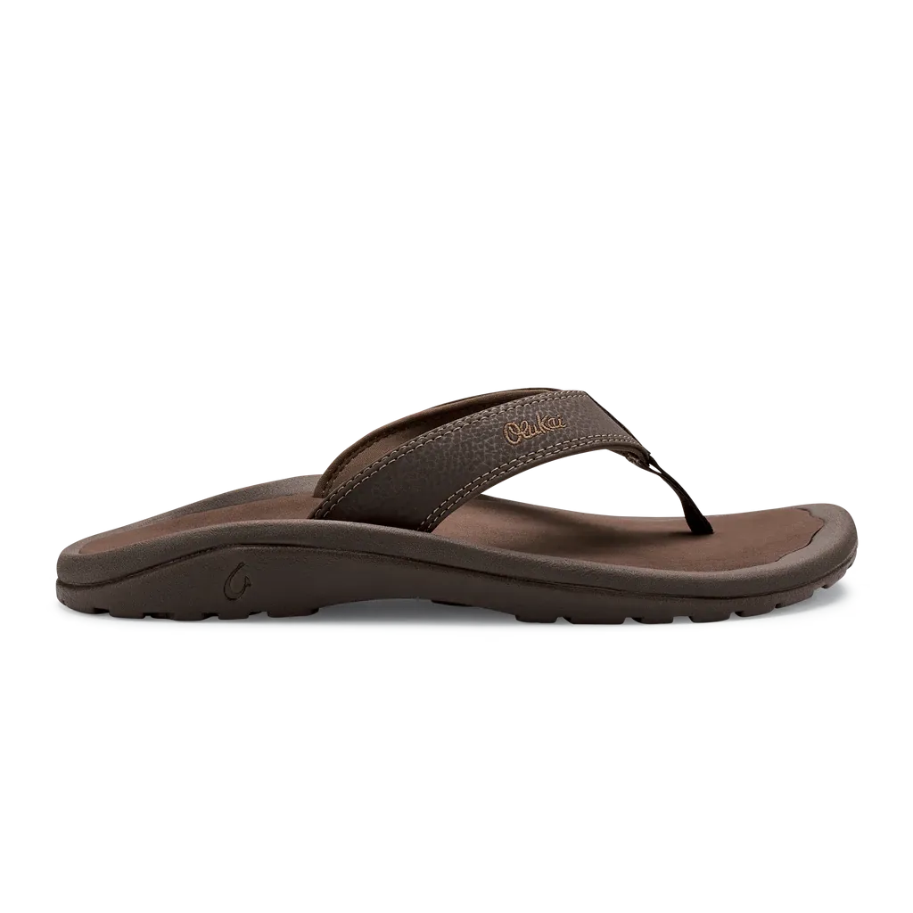 OKUKAI MNS OHANA LEATHER WATERPROOF FLIP FLOP DARK JAVA REY