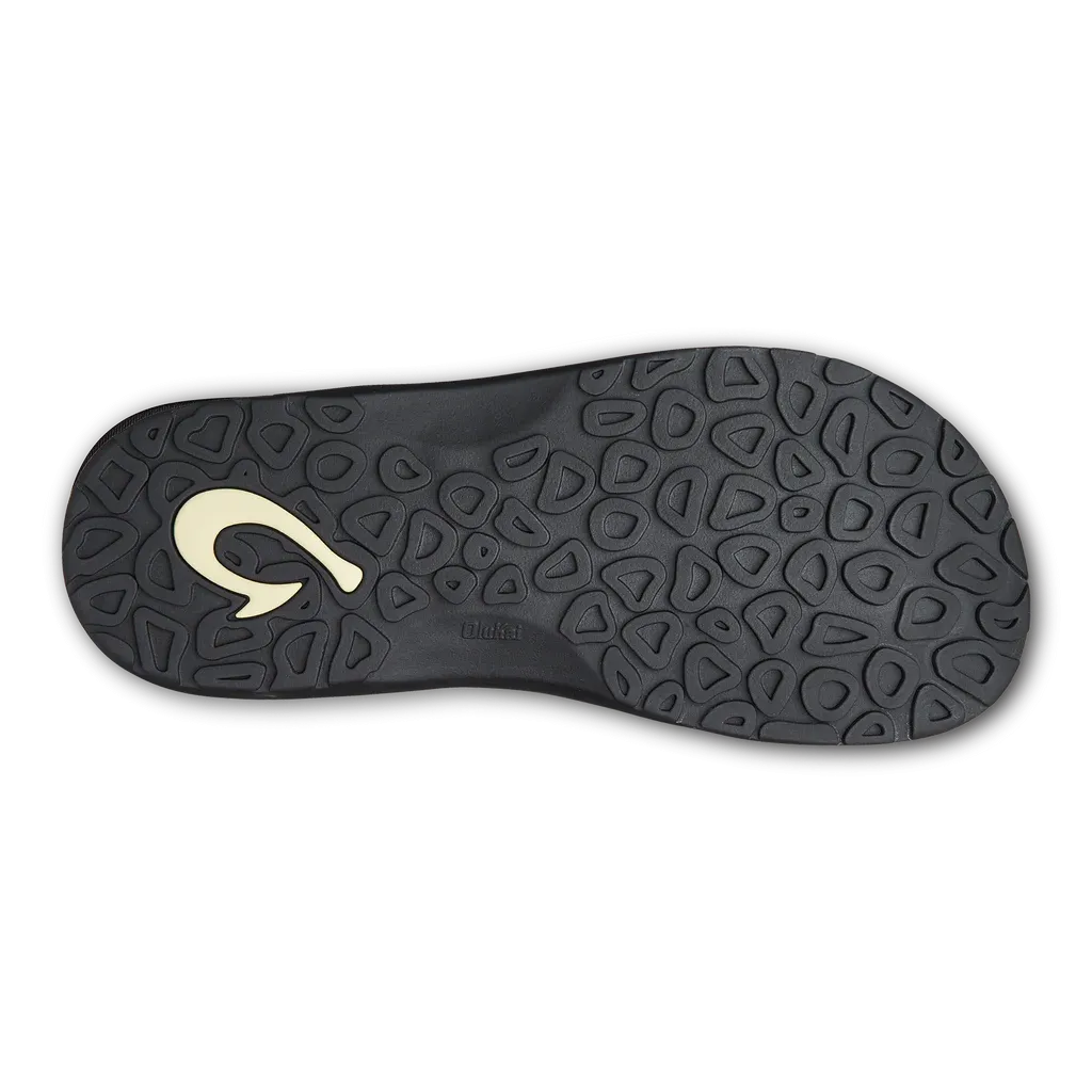 Olukai MNSOhana Leather Waterproof Flip Flop  Black