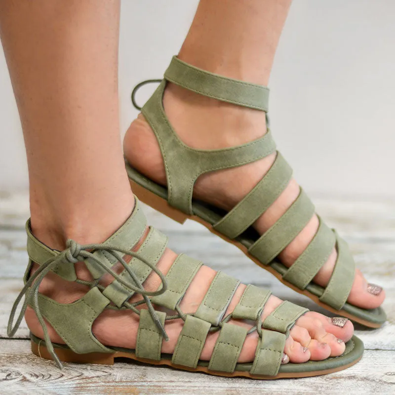 Plus Size Gladiator Flat Sandals