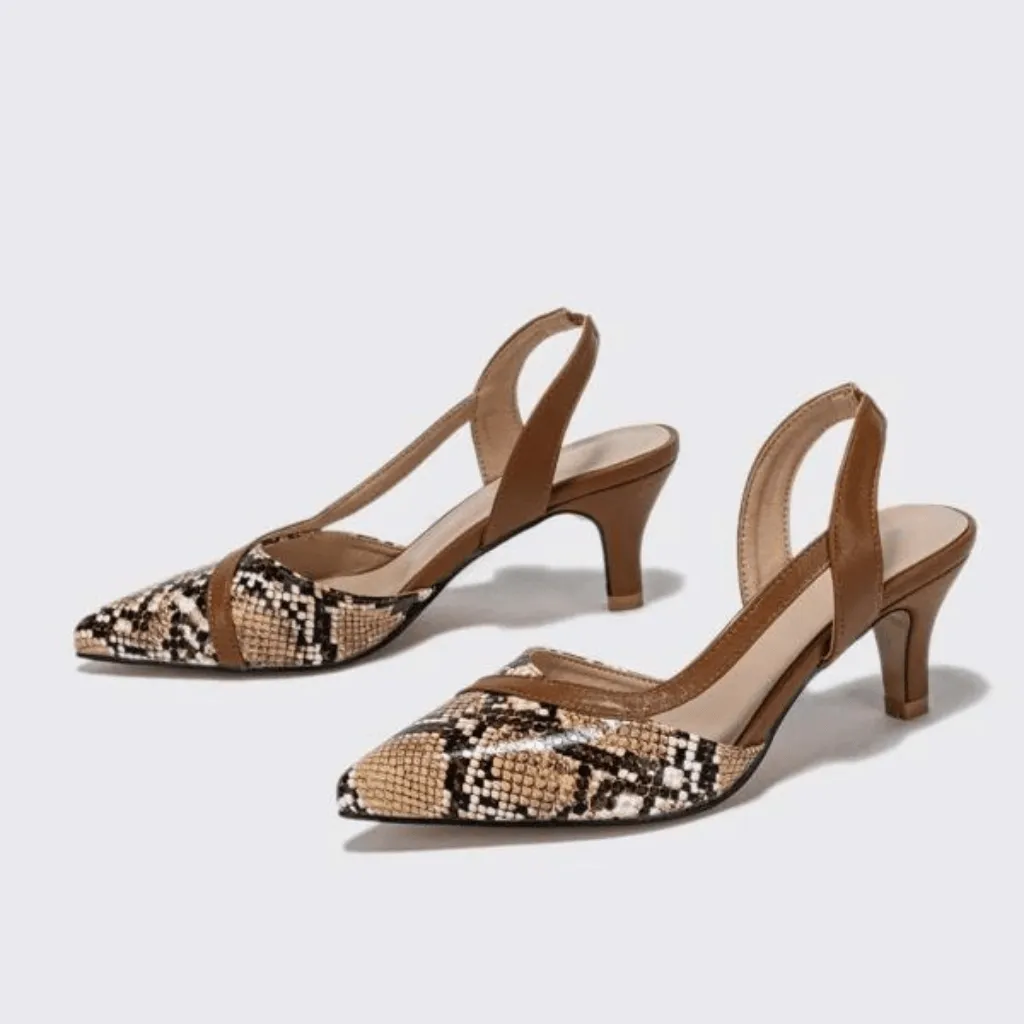 Snake skin Stiletto Heeled Slingback