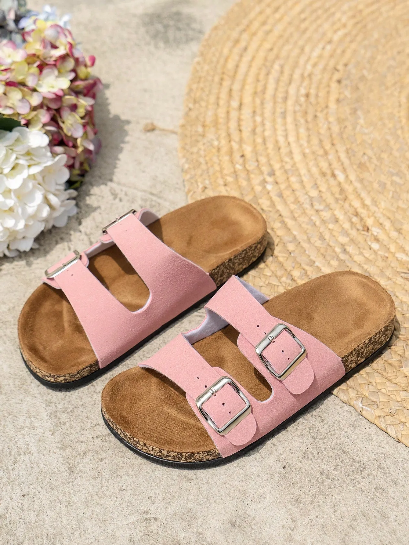 Summer Retro Buckle Strap Beach Slippers With Thick Sole For Men And Women, Unisex Couple Casual Sandals