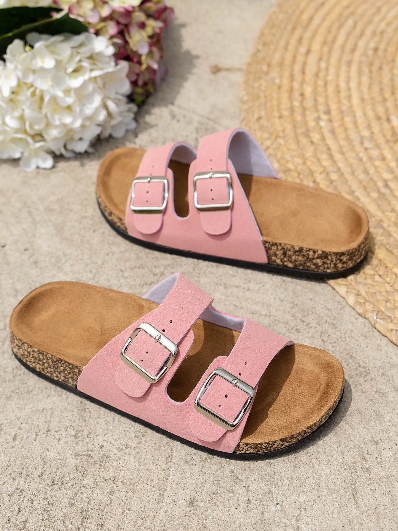 Summer Retro Buckle Strap Beach Slippers With Thick Sole For Men And Women, Unisex Couple Casual Sandals