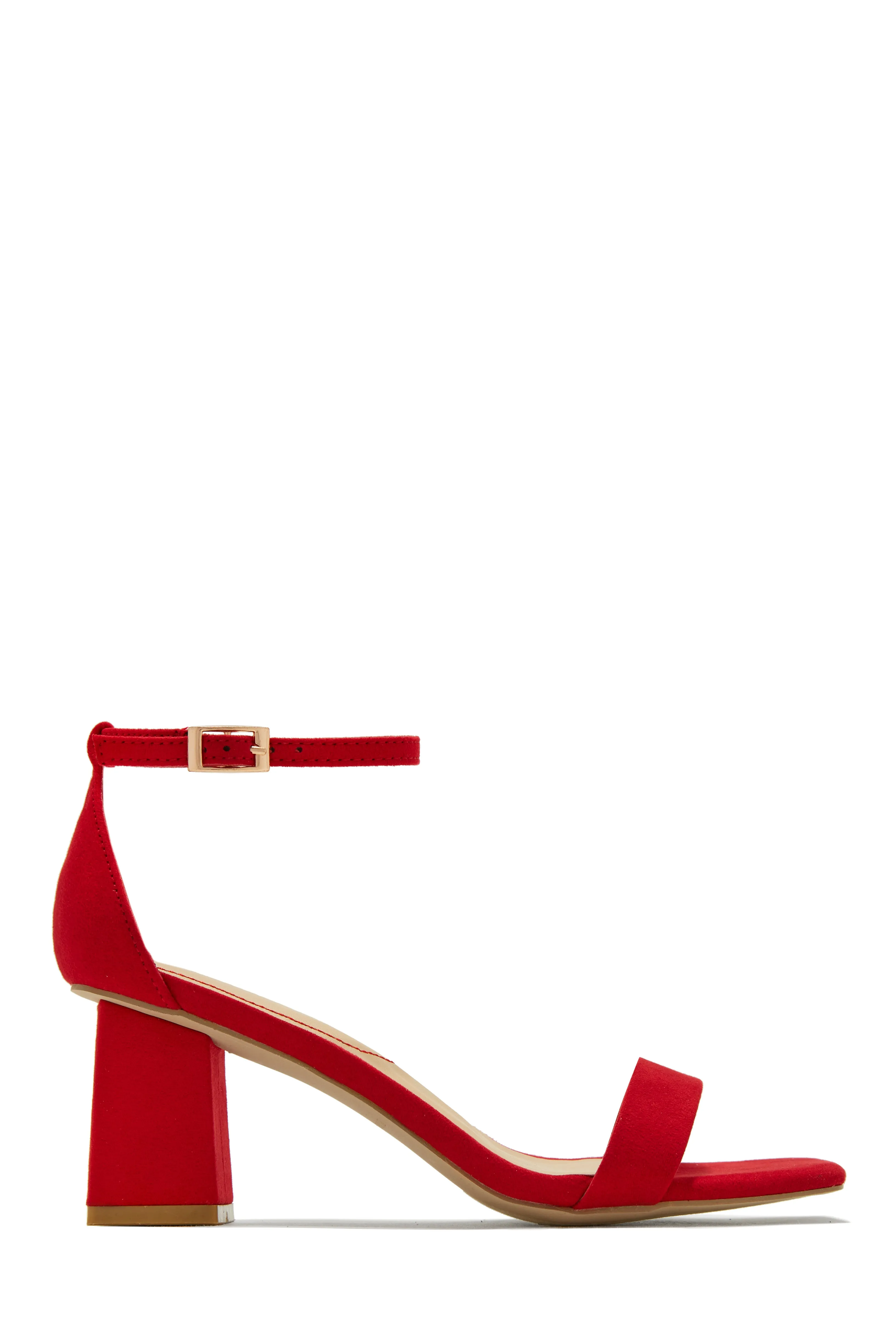 Tamia Block Mid Heels - Red