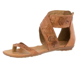 Womens Authentic Huaraches Real Leather Sandals Ankle Light Brown - #203