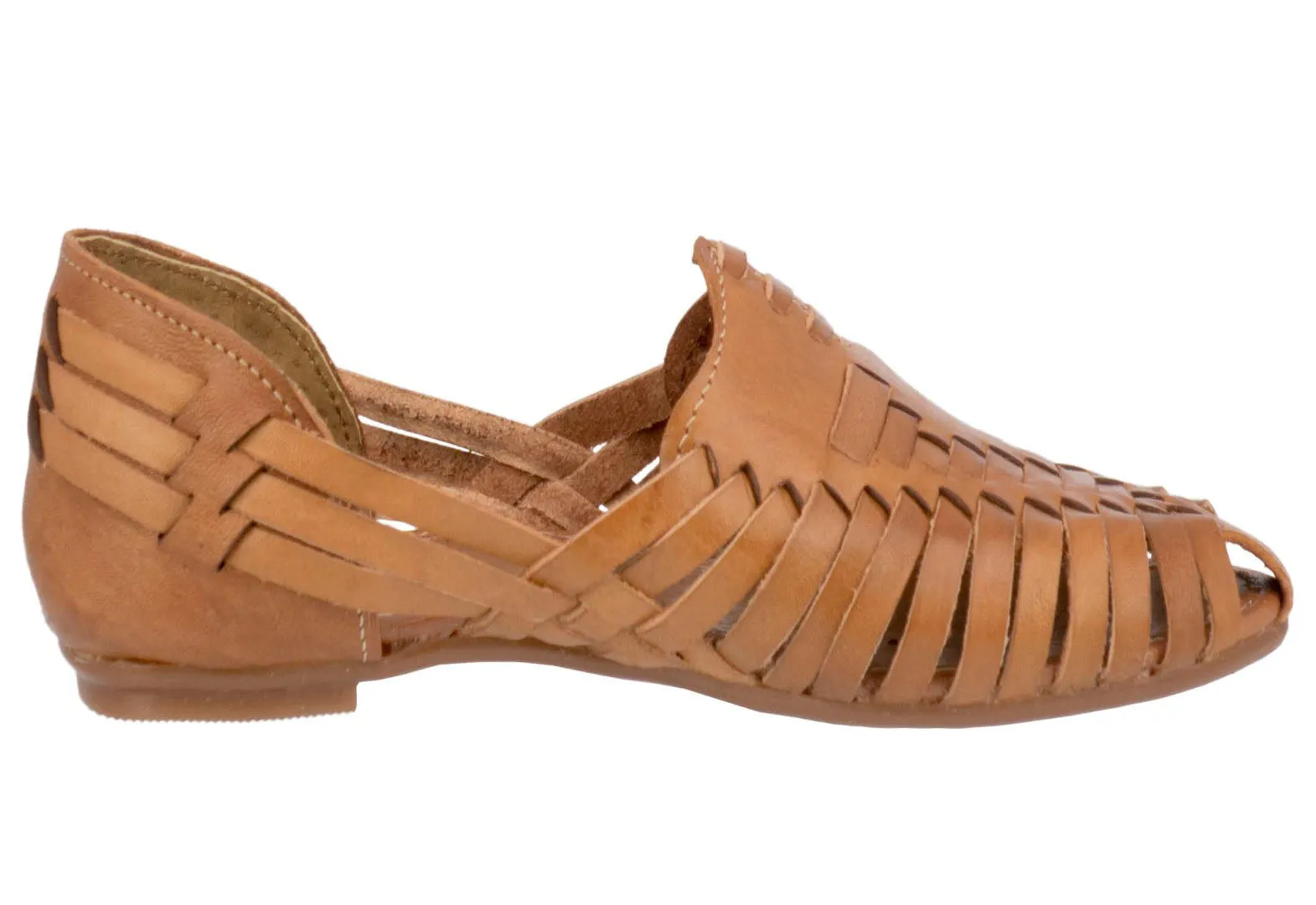 Womens Authentic Huaraches Real Leather Sandals Light Brown - #107