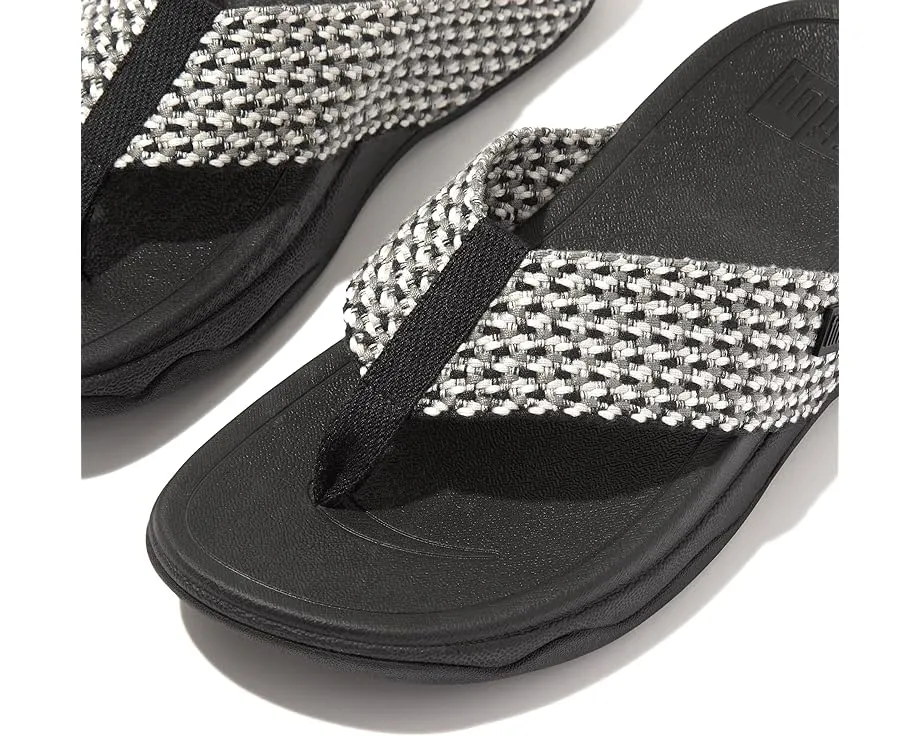 Women's Fitflop Surfa Multi-Tone Webbing Toe Post Sandals Color: Black